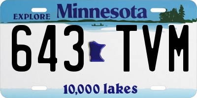 MN license plate 643TVM