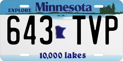 MN license plate 643TVP