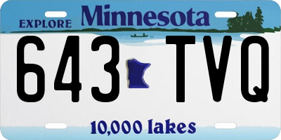 MN license plate 643TVQ