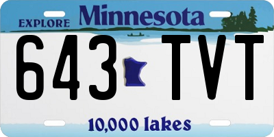 MN license plate 643TVT