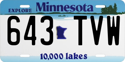 MN license plate 643TVW