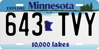 MN license plate 643TVY