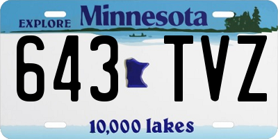 MN license plate 643TVZ