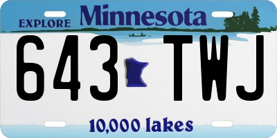 MN license plate 643TWJ