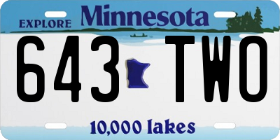 MN license plate 643TWO