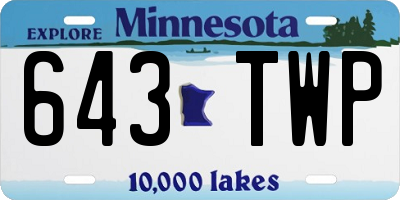 MN license plate 643TWP