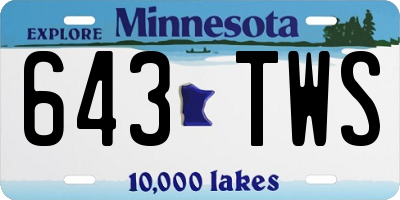 MN license plate 643TWS