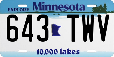MN license plate 643TWV