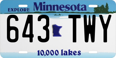 MN license plate 643TWY