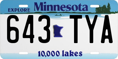 MN license plate 643TYA