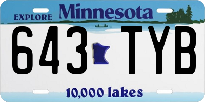 MN license plate 643TYB