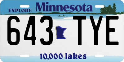 MN license plate 643TYE