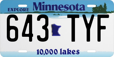 MN license plate 643TYF
