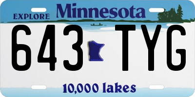 MN license plate 643TYG