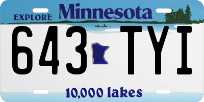 MN license plate 643TYI