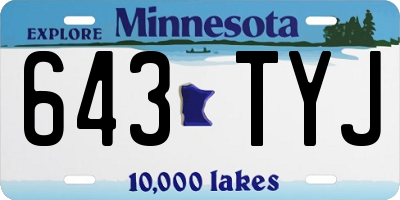 MN license plate 643TYJ