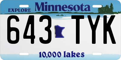MN license plate 643TYK