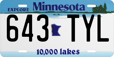 MN license plate 643TYL