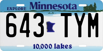 MN license plate 643TYM