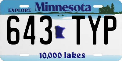 MN license plate 643TYP