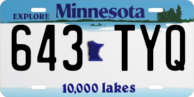MN license plate 643TYQ