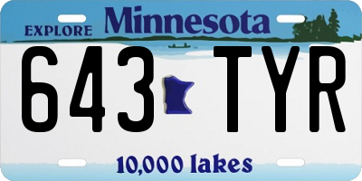 MN license plate 643TYR