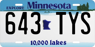MN license plate 643TYS