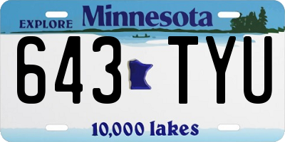 MN license plate 643TYU
