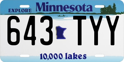 MN license plate 643TYY