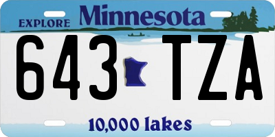 MN license plate 643TZA