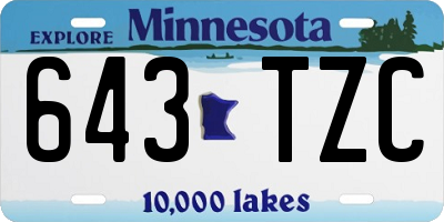 MN license plate 643TZC