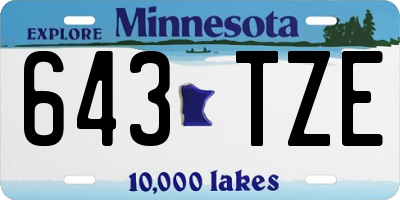 MN license plate 643TZE