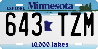 MN license plate 643TZM