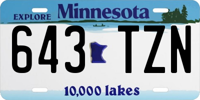 MN license plate 643TZN