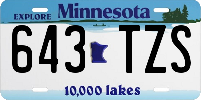 MN license plate 643TZS