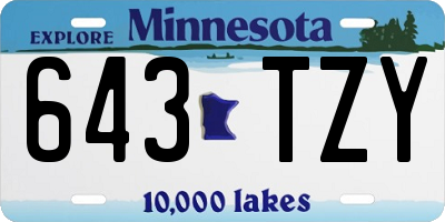 MN license plate 643TZY