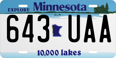 MN license plate 643UAA