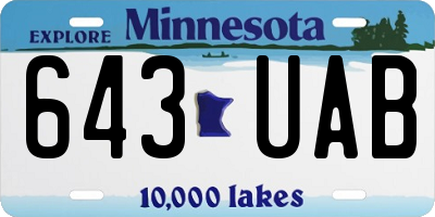 MN license plate 643UAB