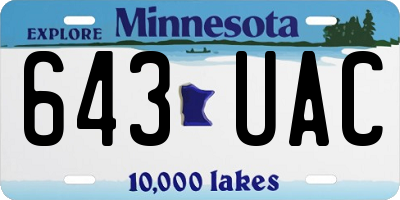 MN license plate 643UAC