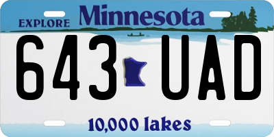 MN license plate 643UAD
