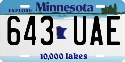 MN license plate 643UAE