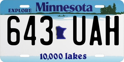 MN license plate 643UAH