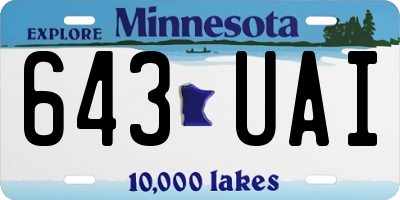 MN license plate 643UAI