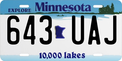 MN license plate 643UAJ