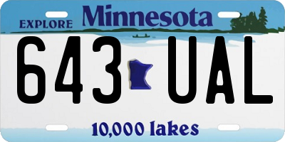 MN license plate 643UAL