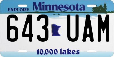 MN license plate 643UAM