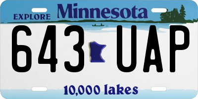 MN license plate 643UAP