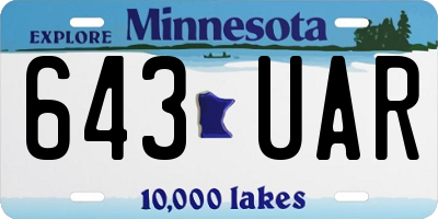 MN license plate 643UAR