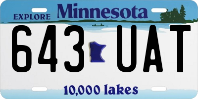MN license plate 643UAT