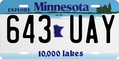 MN license plate 643UAY
